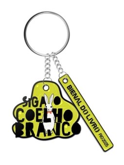 Chaveiro Siga o Coelho Branco Bienal do Livro